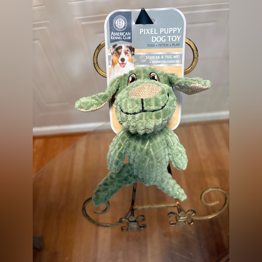 Pixel Puppy Dog  Small Pixel Pup -  Squeaky Dog Toy 7”